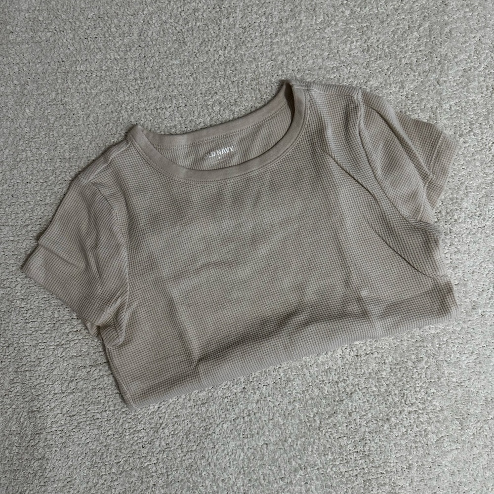 Beige Waffle Knit Baby Tee From Old Navy